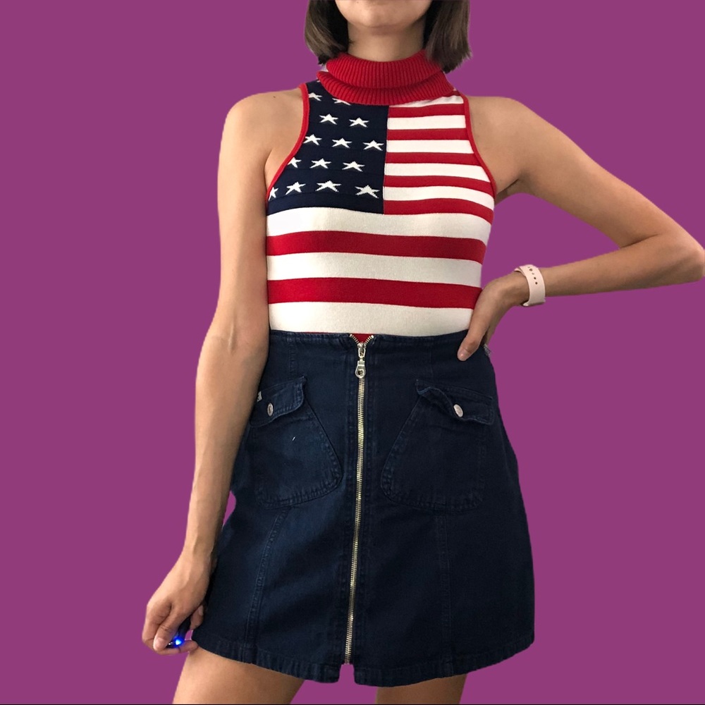 80s/90s American flag top
